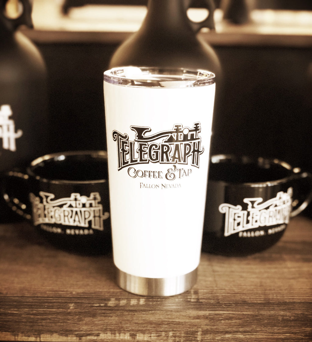 White Telegraph Tumbler
